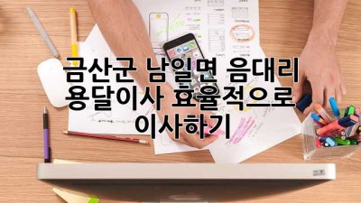 금산군 남일면 음대리 용달이사, 효율적으로 이사하기