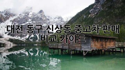 대전 동구 신상동 중고차 판매 비교 가이드